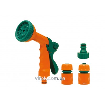 Пистолет-распылитель 10-режимный FLO с набором наконечников 1/2" и 3/4" 4 шт Пистолет-распылитель 10-режимный FLO с набором наконечников 1/2" и 3/4" 4 шт