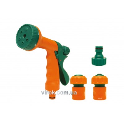 Пистолет-распылитель 6-режимный FLO с набором наконечников 1/2" и 3/4" 4 шт