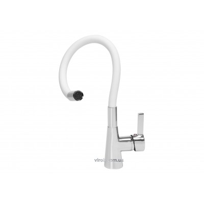 Смеситель для кухонной мойки FALA FLEXIBLE 75706 с гибкой белой лейкой