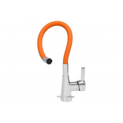 Смеситель для кухонной мойки FALA FLEXIBLE 75708 с гибкой оранжевой лейкой