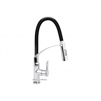 Смеситель для кухонной мойки FALA FLEXIBLE-2 75675 (с гибкой черной воронкой и регуляцией потока воды 60 см)