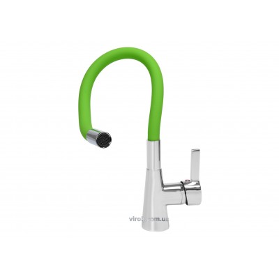 Смеситель для кухонной мойки FALA FLEXIBLE 75709 с гибкой зеленой лейкой