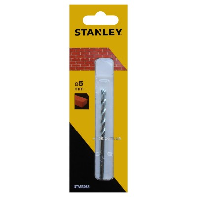 Свердло по цеглі STANLEY : Ø= 5 x 85 /50 мм Свердло по цеглі STANLEY : Ø= 5 x 85 /50 мм