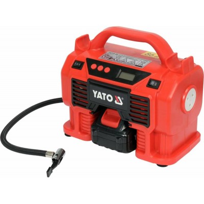 Компресор акумуляторний YATO Li-Ion 18 В, 3.0 AxГ, 60 Вт,тиск ≤ 11 Bar, подача повітря- 21 л/хв