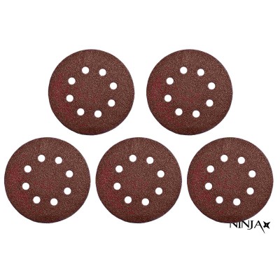 Круг шліфувальний самозачепний 8 отворів NINJA : Ø125 мм. Р120. універсальний Уп. 5 шт. [100]