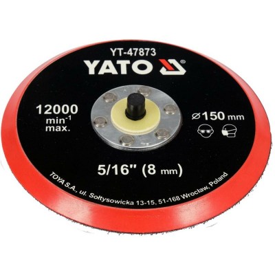 Диск крепежный опорный с липучкой для полировки YATO YT-47873 (Ø= 150мм из винтов шпинделем Ø= 5/16" (8 мм))
