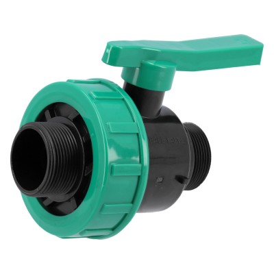 Кран шаровой к водяным пластиковым трубам FLO (Ø= 3/2" Х 3/2" M/M-резьба из полипроп, для давления 16Bar) Кран шаровой к водяным пластиковым трубам FLO (Ø= 3/2" Х 3/2" M/M-резьба из полипроп, для давления 16Bar)