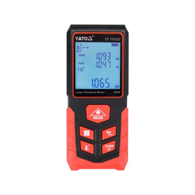 Дальномер лазерный YaTo YT-731252 (с LCD-дисплеем, дальность - 100м, погрешность ±2мм, измерения площади и объема, жив-2-ААА)