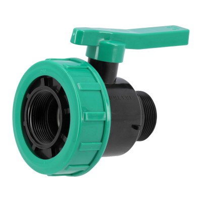 Кран шаровой к водяным пластиковым трубам FLO (Ø= 3/2" Х 3/2" F/M-резьба из полипроп, для давления 16Bar) Кран шаровой к водяным пластиковым трубам FLO (Ø= 3/2" Х 3/2" F/M-резьба из полипроп, для давления 16Bar)