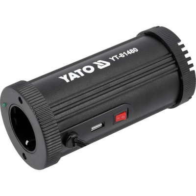 Преобразователь напряжения YaTo YT-81480 (из источника 12 В DC в 230 В, номинально – 150 Вт AC, пиковый – 300 Вт)