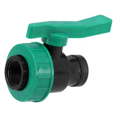 Кран шаровой к водяным пластиковым трубам FLO (Ø= 3/4" Х 3/4" F/F-резьба из полипроп, для давления 16Bar) Кран шаровой к водяным пластиковым трубам FLO (Ø= 3/4" Х 3/4" F/F-резьба из полипроп, для давления 16Bar)