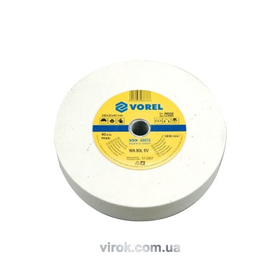 Круг для точилки VOREL 08876 (200х20х40мм, белый, мелкозернистый)