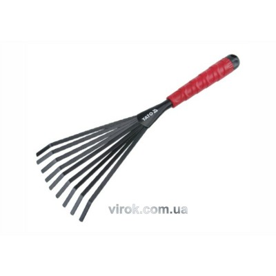Грабли веерные YATO YT-8869 (L= 400 мм, пропезиненная ручка, стальные) Грабли веерные YATO YT-8869 (L= 400 мм, пропезиненная ручка, стальные)