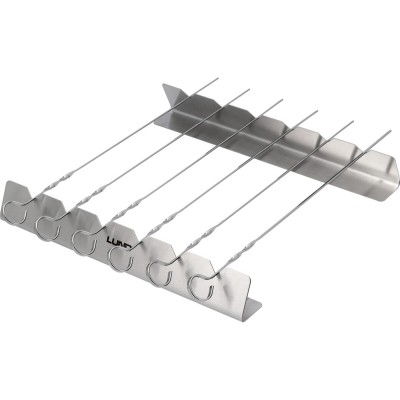 Подставка для шампуров под шашлык LUND 99840 на 6 шампуров, 300x37x45 мм, шип l=310 мм, w=5 мм