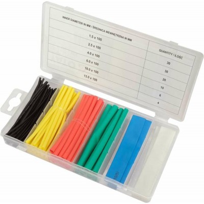 Кембрики термоусадні до t=125°C YATO : різних розмірів, 100 шт кольорових