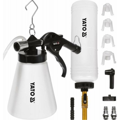 Набір для прокачування гальмівних систем авто(пневматичний) YATO :4 перехідники  0,62 МПа